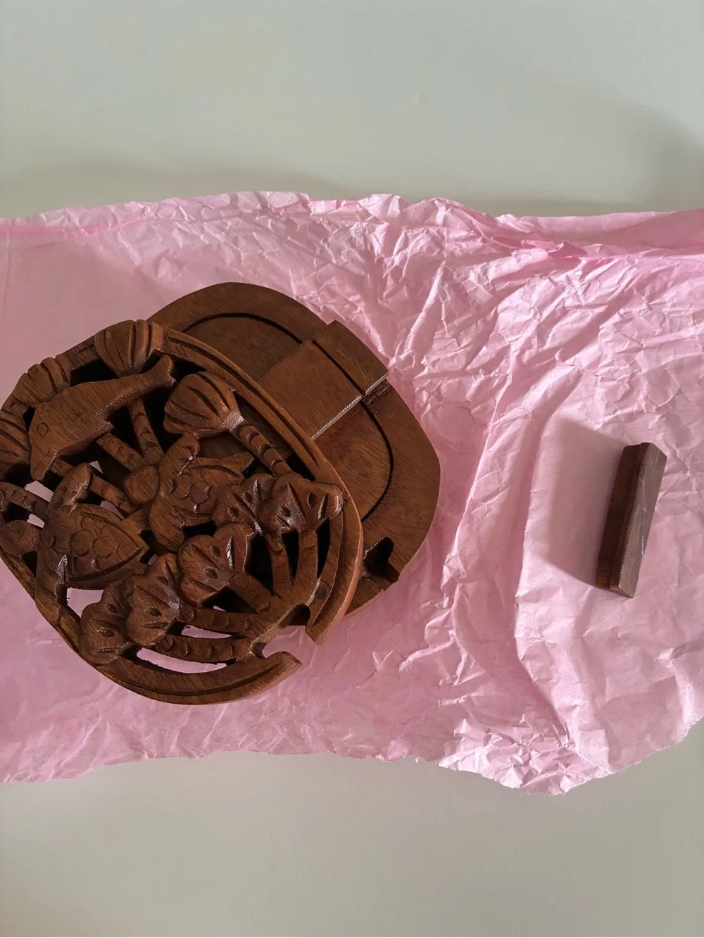 Hand-Carved Balinese Wood Keepsake Box – Turtles, Dolphins & Floral Design